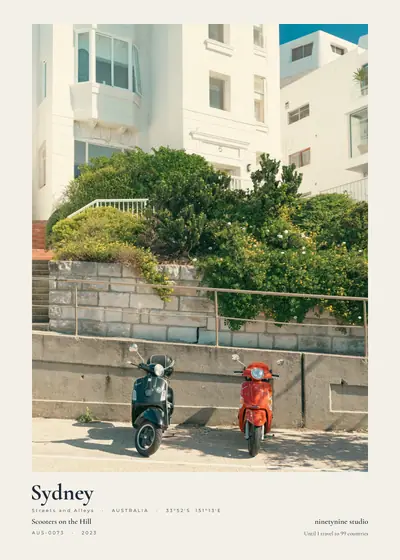 언덕 위의 스쿠터 — 호주 시드니 골목과 거리