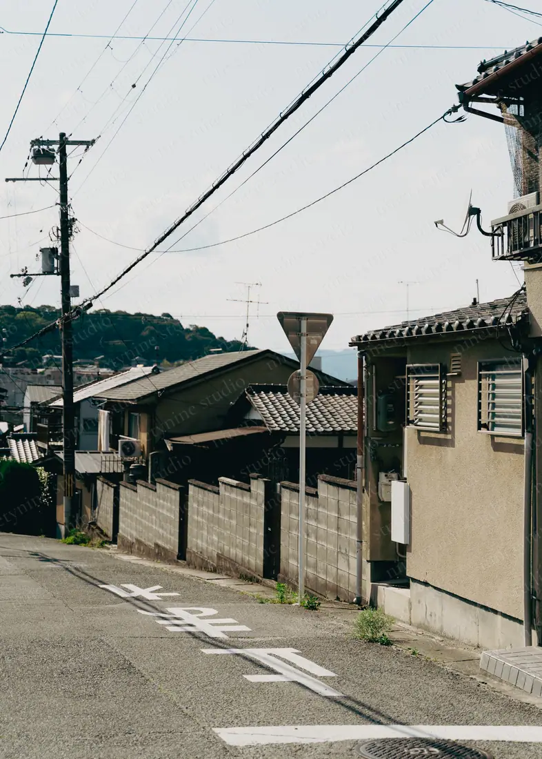 Wires Over the Slope — Wires and Sky — Kyoto, Japan