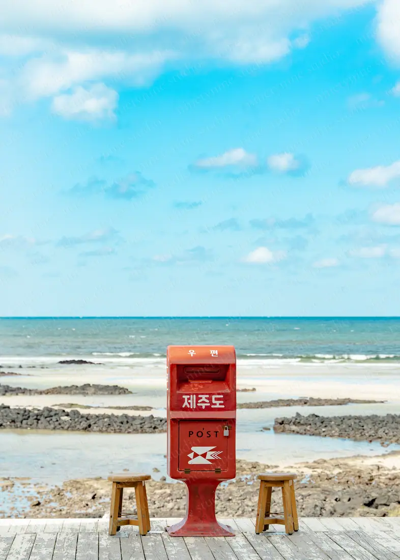 해변의 우체통 — 한국 제주 여행의 자리